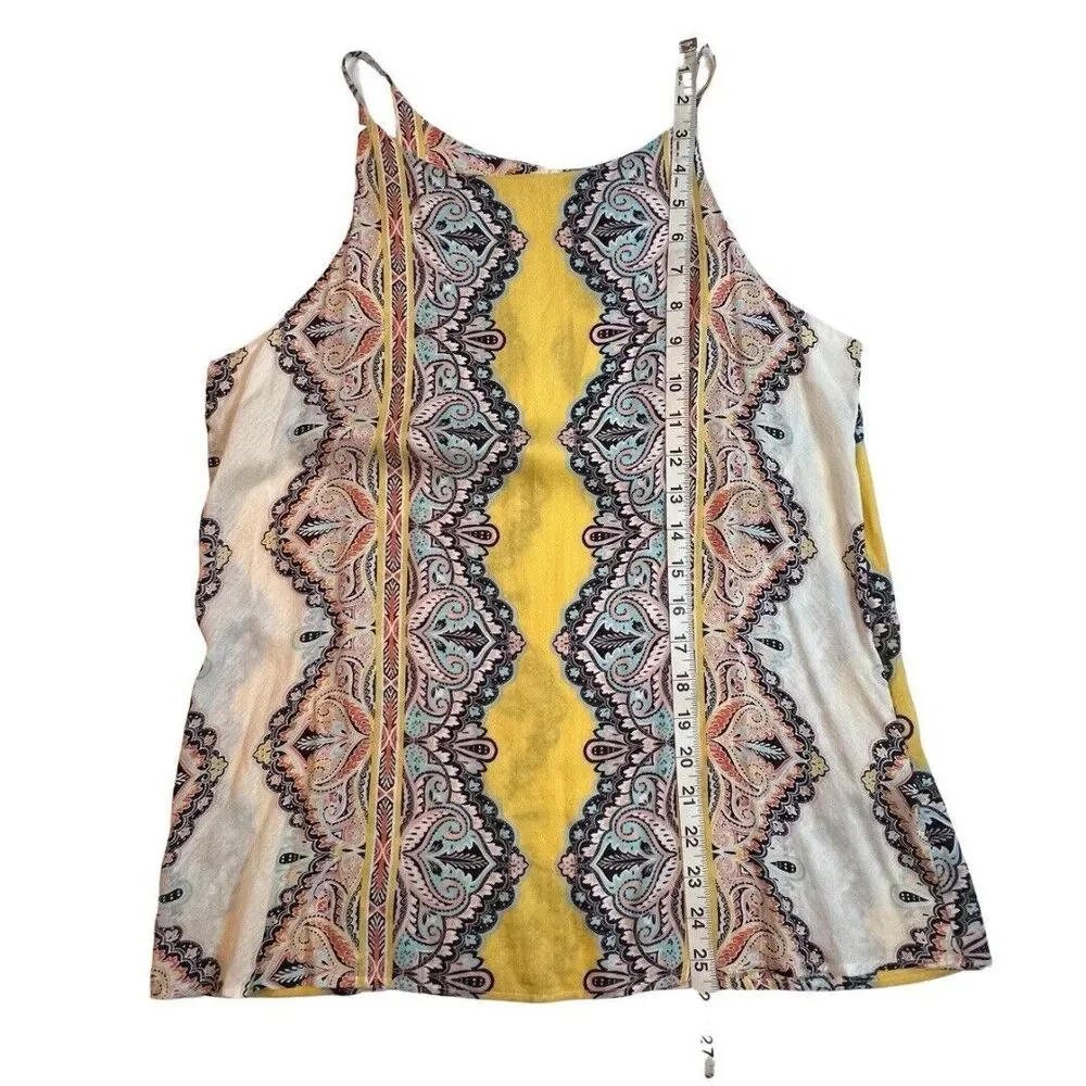 Verse Blouse Womens Medium Alecto Halter Top Colorful Yellow Paisley Hippy Shirt - Picture 4 of 9